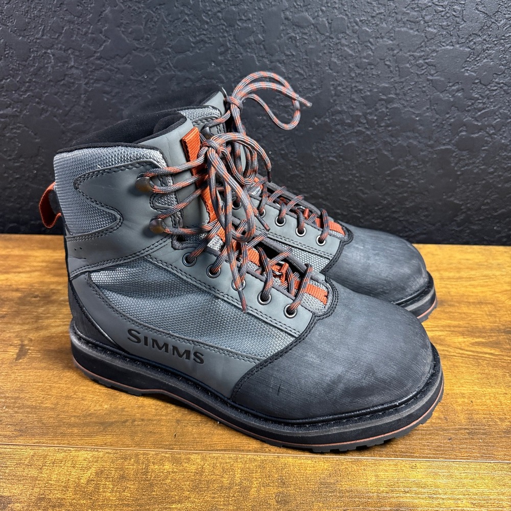 Simms Tributary 42948-00 Carbon Grey Synthetic Rubber Wading Boot Mens Size 10